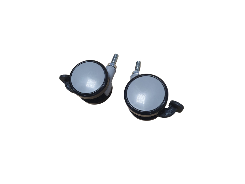 Castor, Braking, Twin Wheel, Plastic, Grey, Pair, Unicare, to suit Unicare Over Bed / Chair Table
