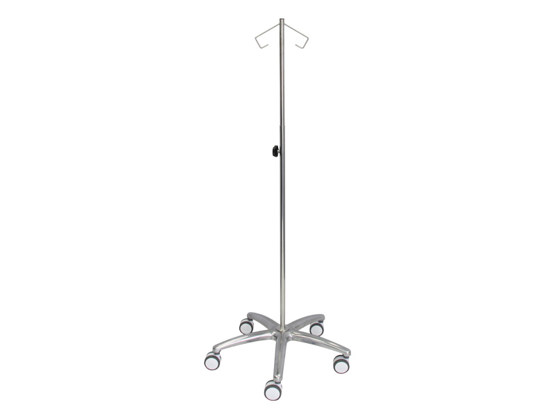 IV Pole, Mobile, with 2 Ramshead Hooks, Juvo