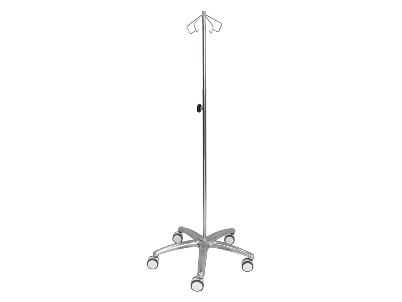 IV Pole, Mobile, with 4 Ramshead Hooks, Juvo