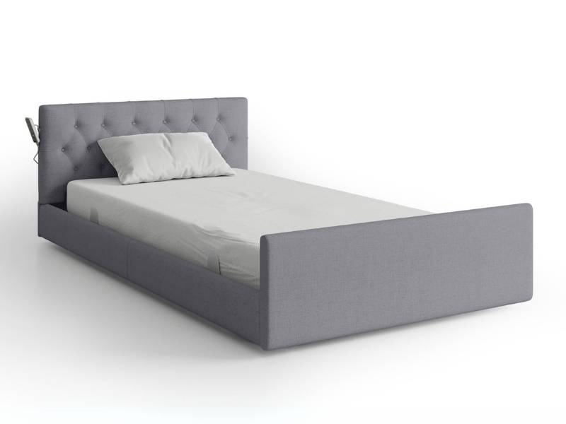 Nursing Bed Complete, Floorline, King Single, Upholstered Granite, Xcel 3 Pro