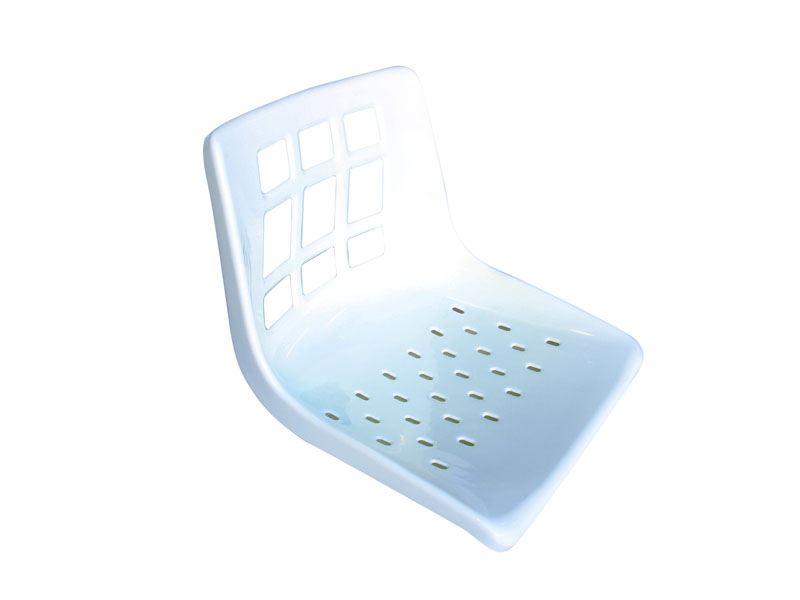 Seat Shell, Plastic, Contoured, White