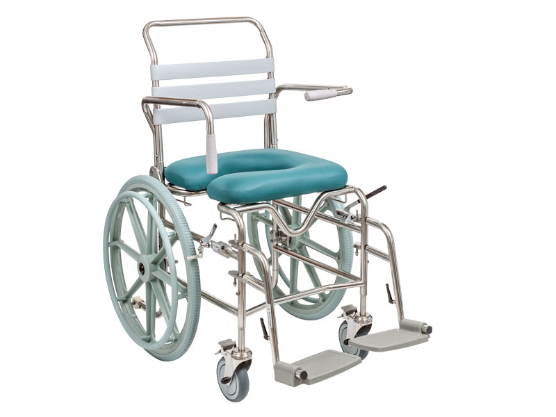 Shower Commode, Self Propelled, Swingaway Footplate, Height Adjustable, 510mm, Juvo