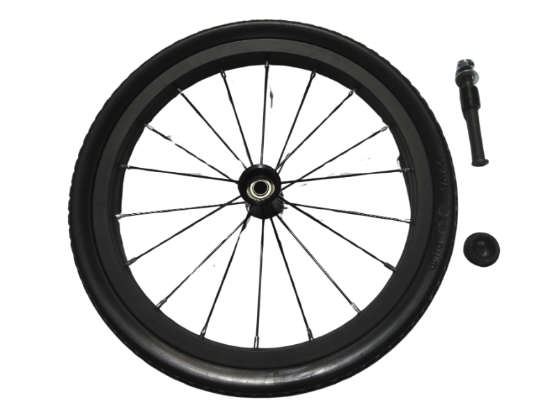 Wheel, Set, Solid, (12in.), inc. Quick Release Axle, Pair, Black, Unicare, to suit Aura Transit Wheelchair