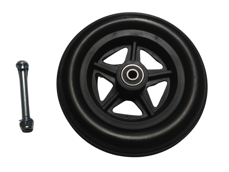Castor, Front, 150mm (6"), PU, Black, Unicare, to suit Aura Wheelchair