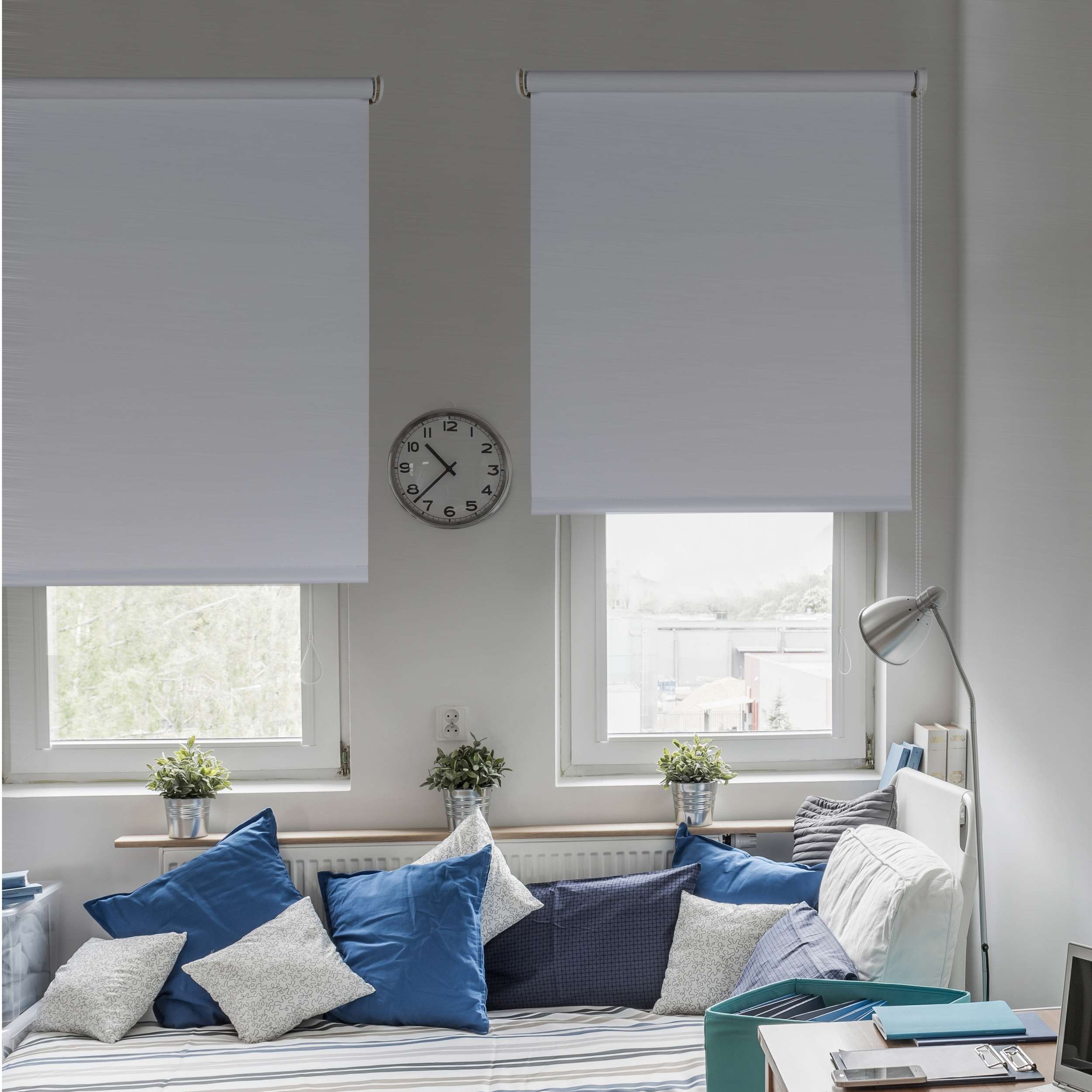 Tende A Rullo Per Interni Oscuranti A Vetro Finestra Tenda Oscurante Da Interno Per Finestre E Porte Avvolgibile Termica Isolante Protezione Solare Montaggio A Incastro Storesdeco 100X250 Cm Bianco