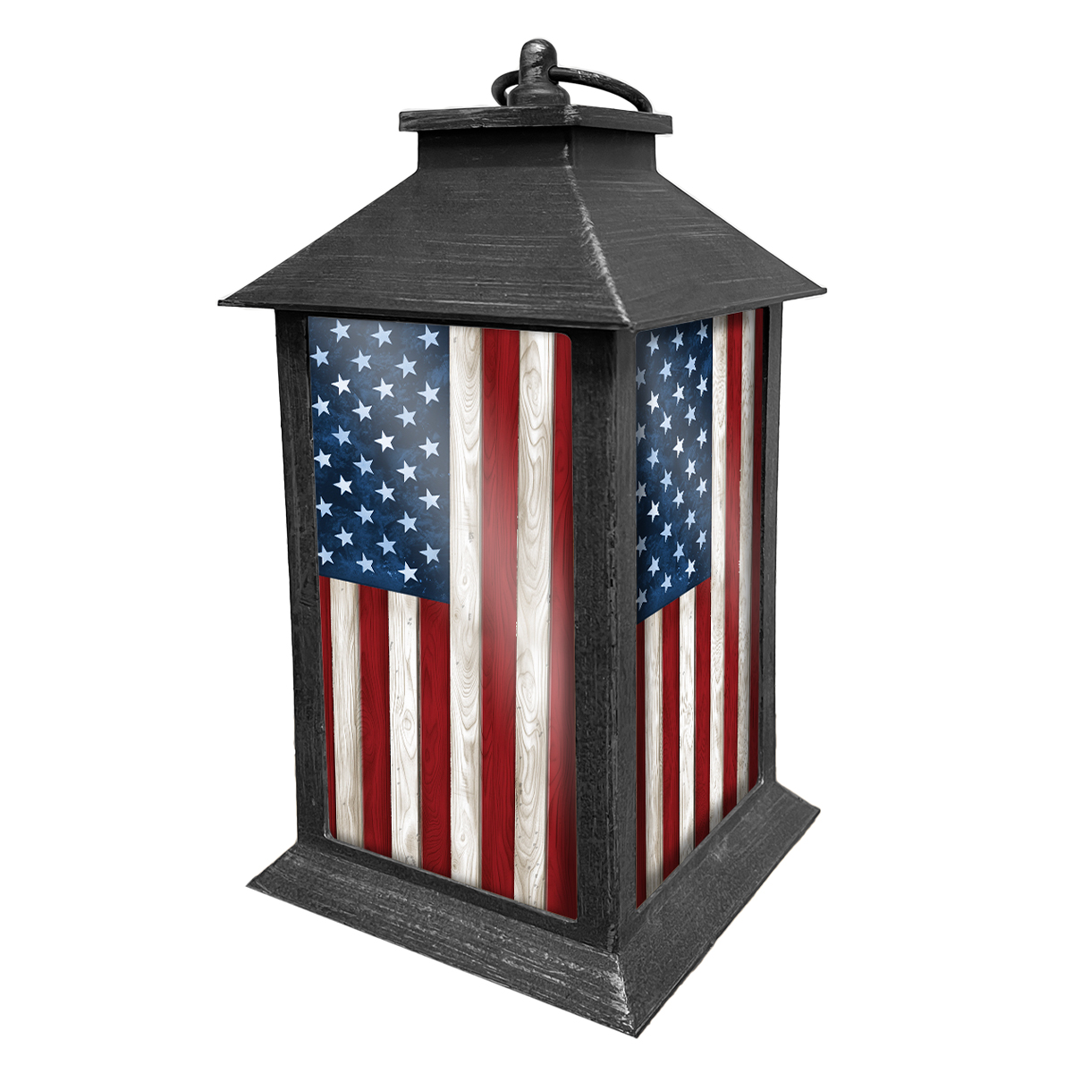Briarwood Lane Everyday Wooden American Flag Lantern 13.5