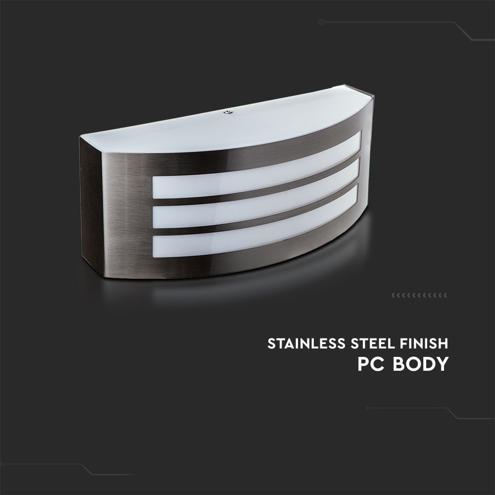 Portalampada da muro E27 con acciaio senza piombo