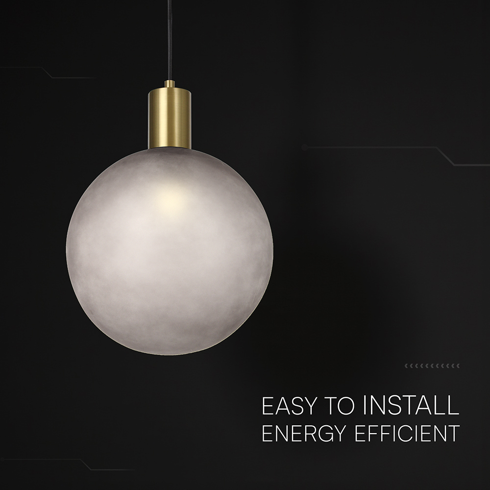 E27 Decorative Hanging Lamp (D100*H25mm) Brished Brass+Smokey Grey