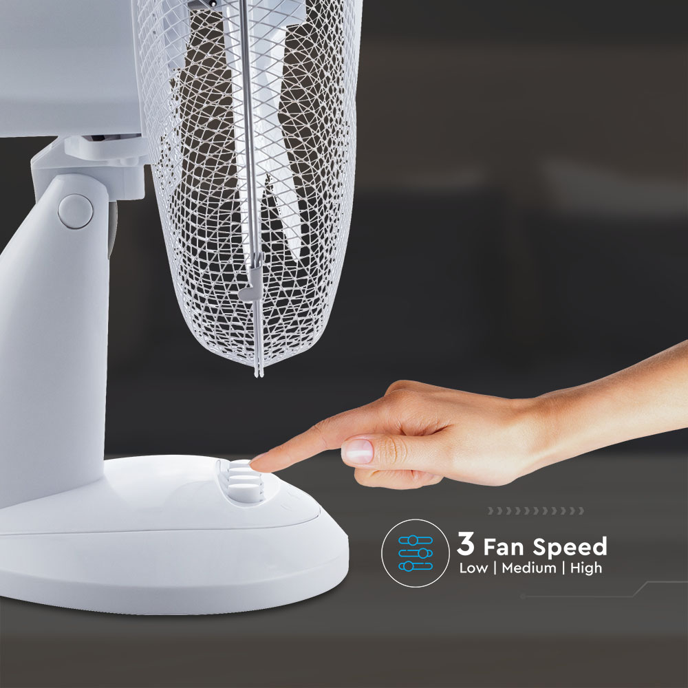 40W Desk Fan Kock Down Base 4 Buttons 3 Blades 16 inch img 1