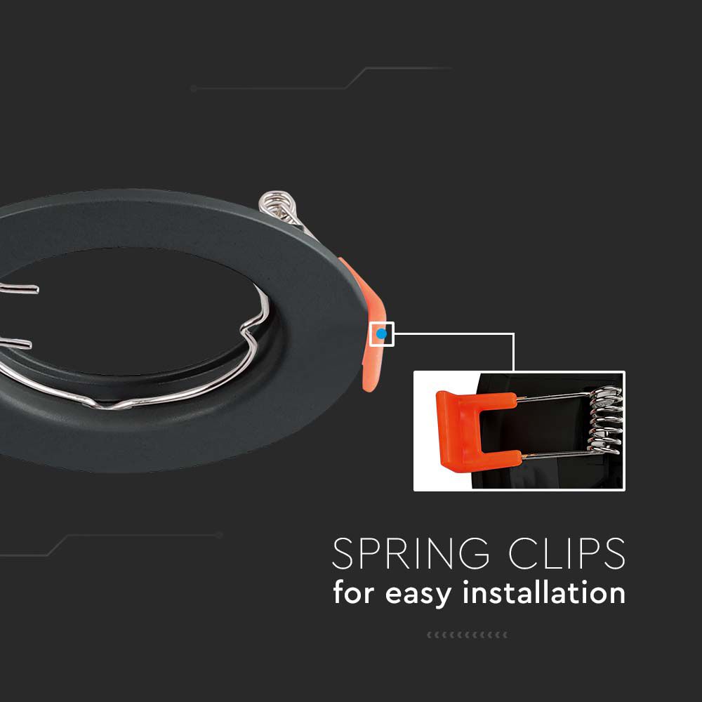 GU10 Fitting Round Black 2pcs/pack img 1