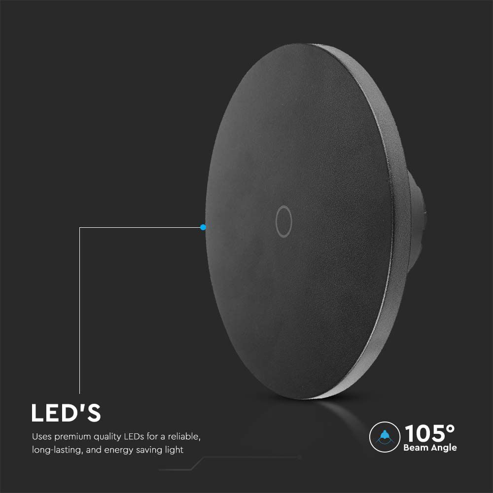 LED Wall Light Black Body Dimmable 3in1 img 1