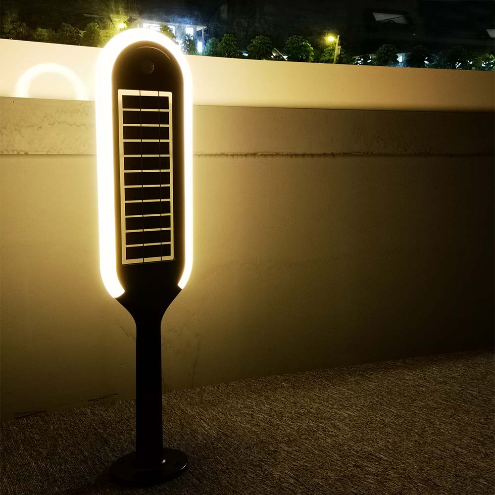5W LED Solar Bollard Light With White + Black Body 3000K img 1