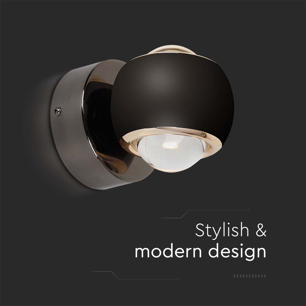 10W LED Wall Lamp Light Black 3000K