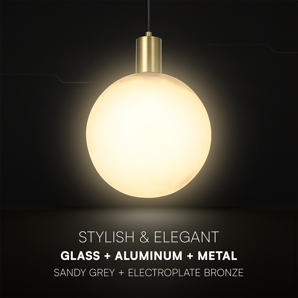 E27 Decorative Hanging Lamp (D100*H25mm) Brished Brass+Smokey Grey img 1