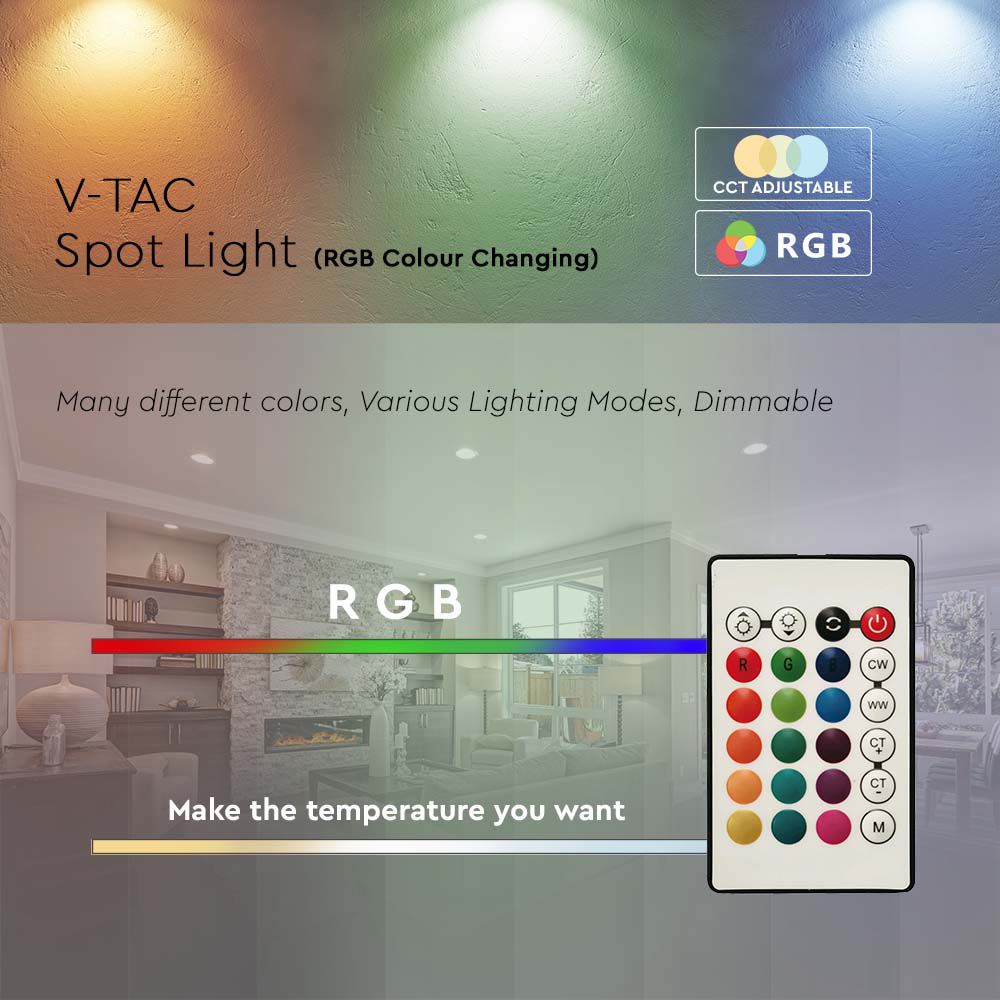 LED Bulb - 4.8W E14 P45 With RF Control RGB + 3000K Dimmable img 2