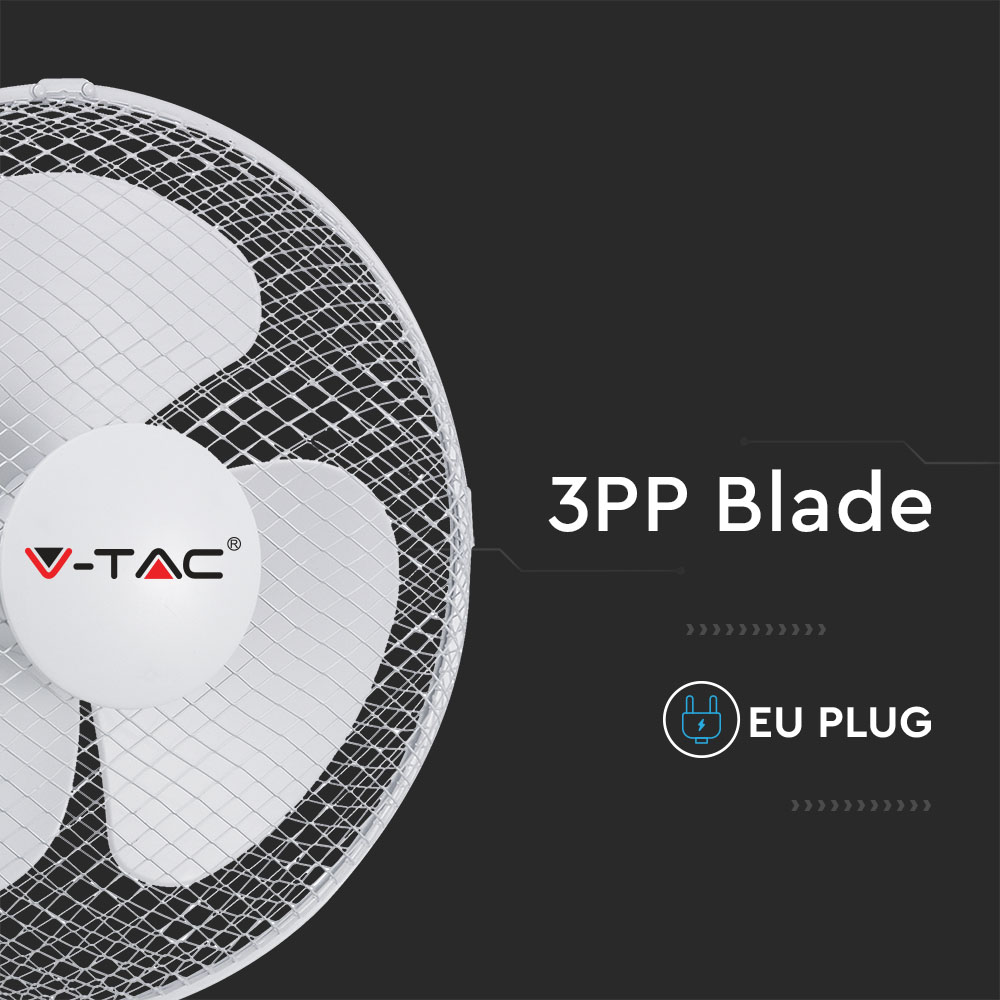 40W Desk Fan Kock Down Base 4 Buttons 3 Blades 16 inch img 2