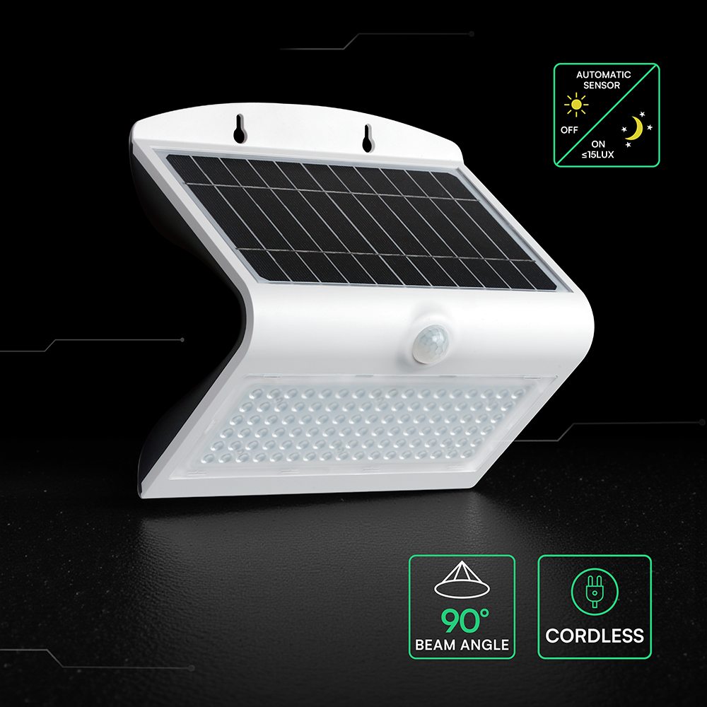 6.8W LED Lampada Solare Luce Bianco Naturale Corpo Bianco img 2