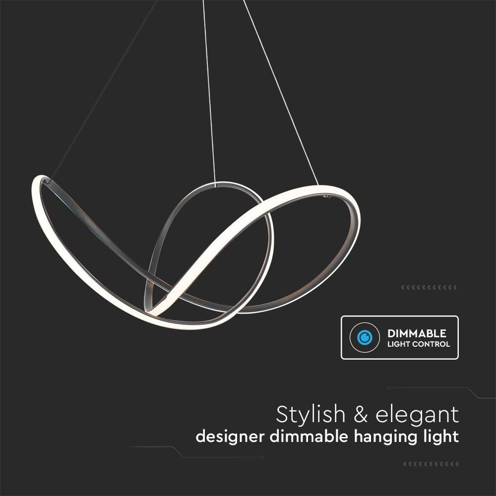 Lampadario LED a Sospensione 49W in Metallo Colore Nero 70*10cm Dimmerabile 3000K img 1