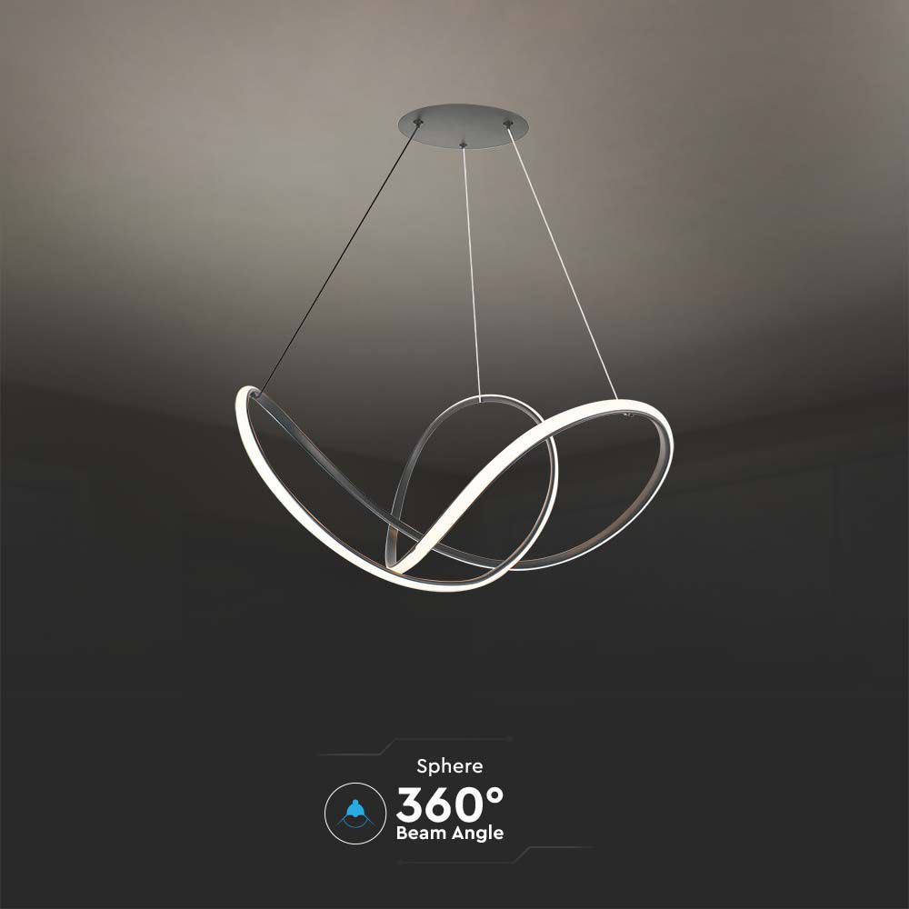 Lampadario LED a Sospensione 49W in Metallo Colore Nero 70*10cm Dimmerabile 3000K img 2
