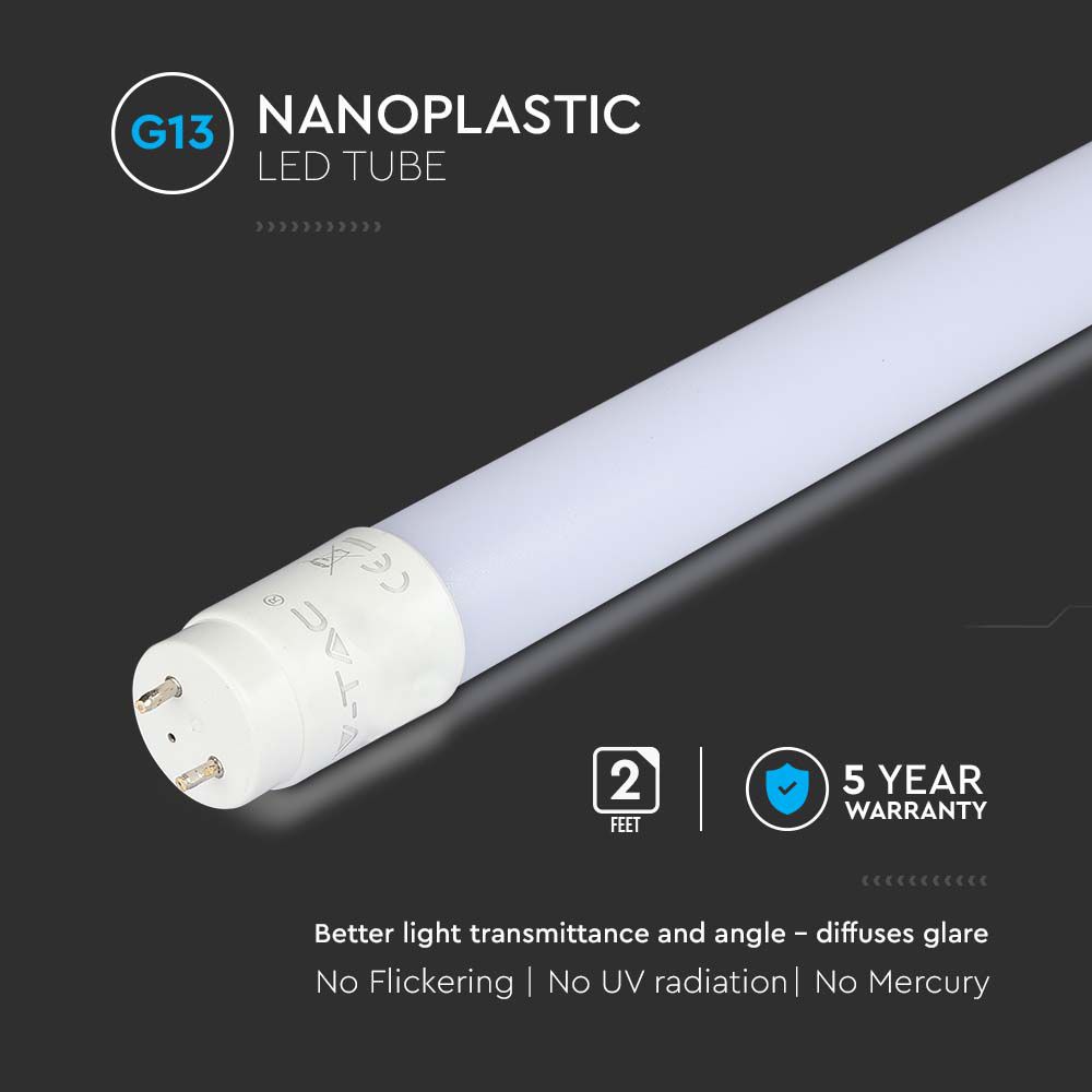 LED Tube SAMSUNG CHIP - 60cm 7.5W G13 Nano Plastic Rotatable ?++ 3000K