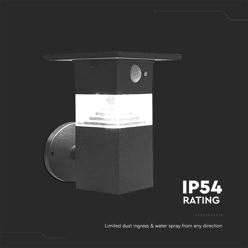 3W LED Solar Wall Lamp With Pir Sensor & Battery 2200MA LI 3.7V img 4