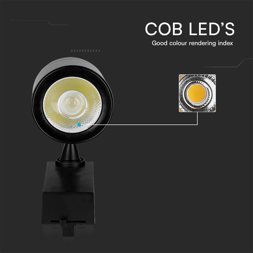 35W LED Track Light Black Body 6000K