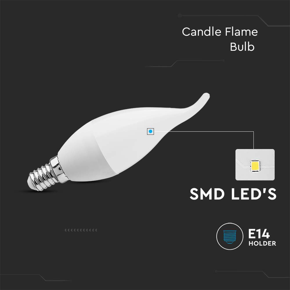 Lampadina LED E14 3.7W Candela a Fiamma 2700K