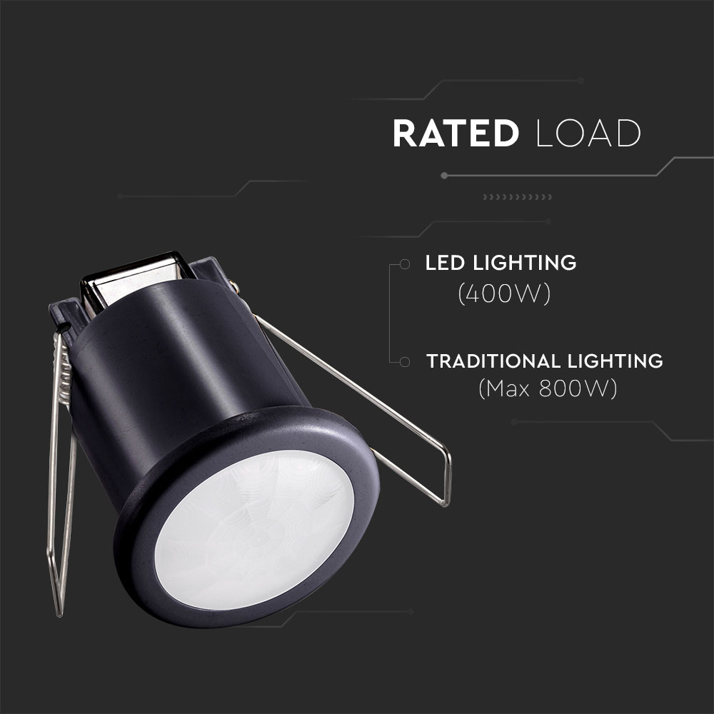 Sensore a soffitto PIR corpo nero img 1