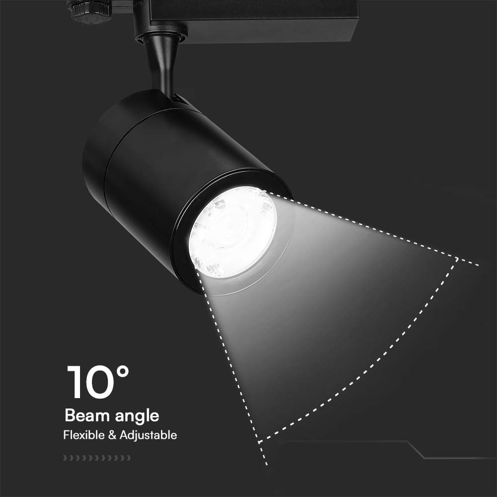 35W LED Track Light Black Body 6000K img 1