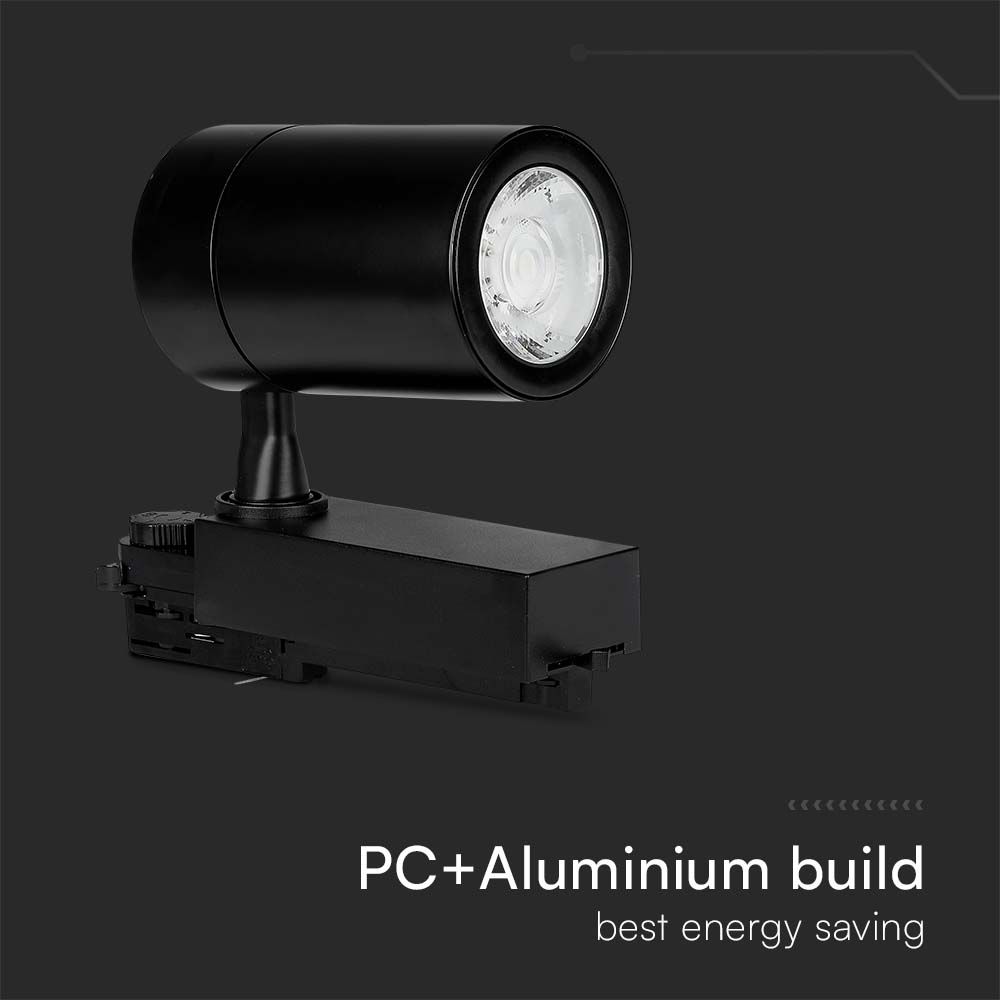 35W LED Track Light Black Body 6000K img 2