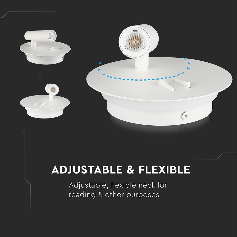 Applique da Hotel per Lettura con 2 LED 3W e 6W Colore Bianco img 2