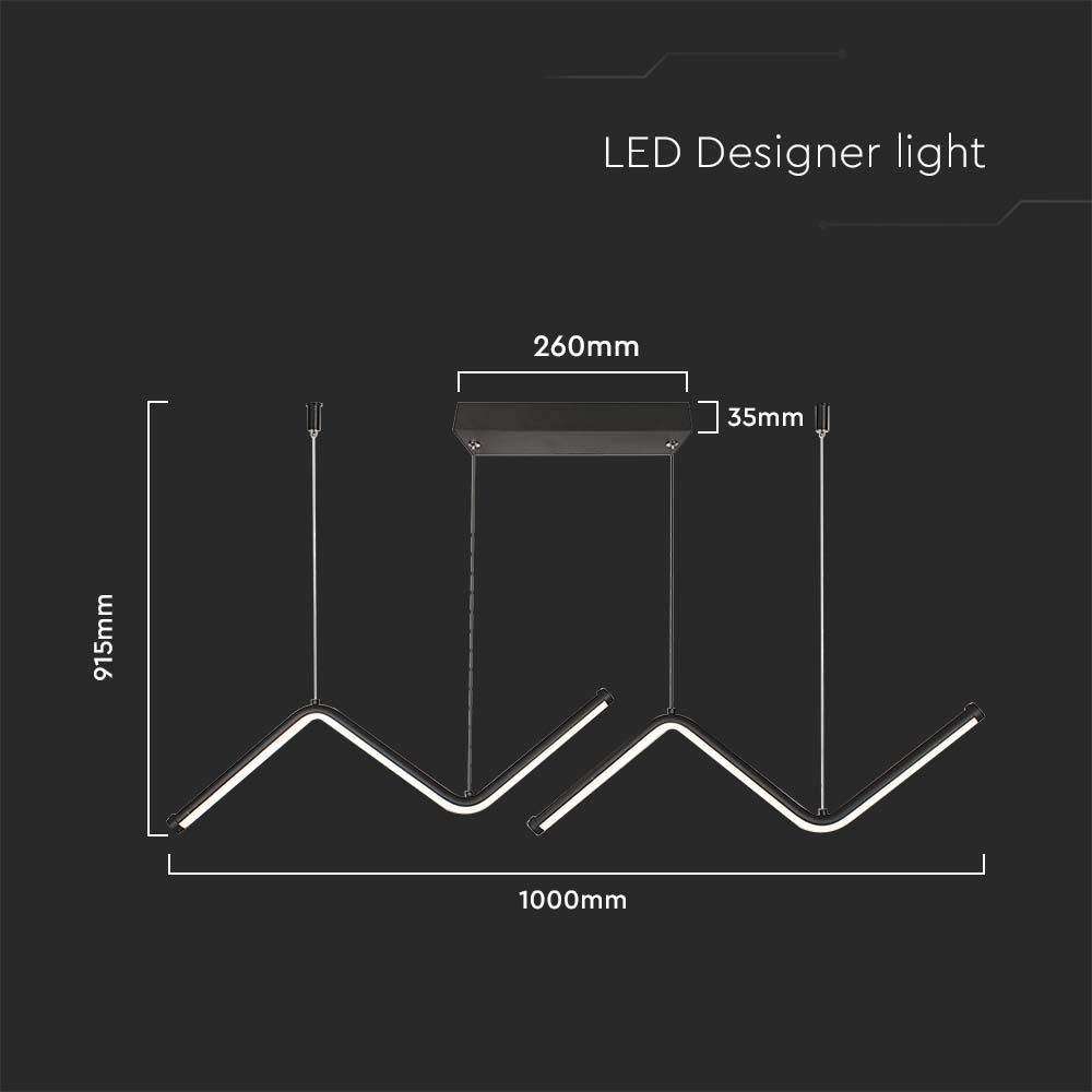 LED Lampada a sospensione di design Curve Nera