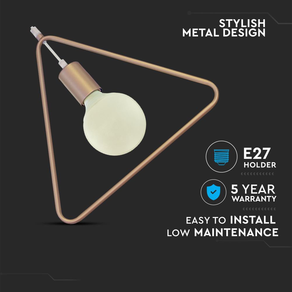 Lampadario con Portalampada Geometrico Oro Champagne Triangolo