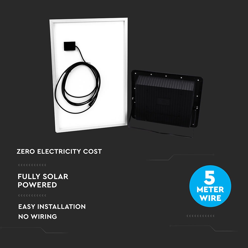 50W Pannello Solare con LED Proiettore 4000K