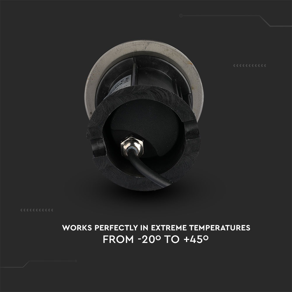 Portafaretto da interramento con corpo in acciao GU10 Nero Rotondo img 3