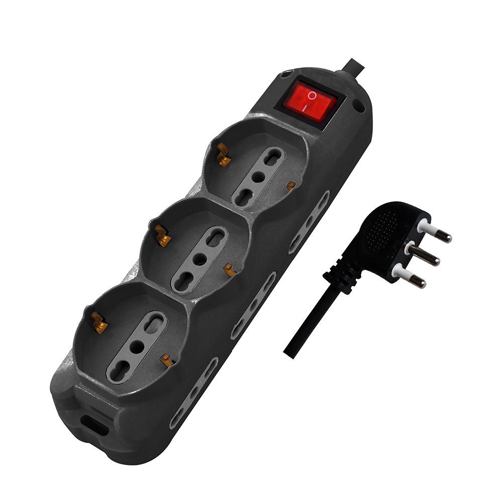 6 Prese 2PT 10/16A Bipasso  3 Prese 10/16A Bipasso/Schuko Con Interruttore Luminoso 250V~Max:3500W Cavo H05VV-F 3G1.0mmX1.5m Con Spina 16A 2PT