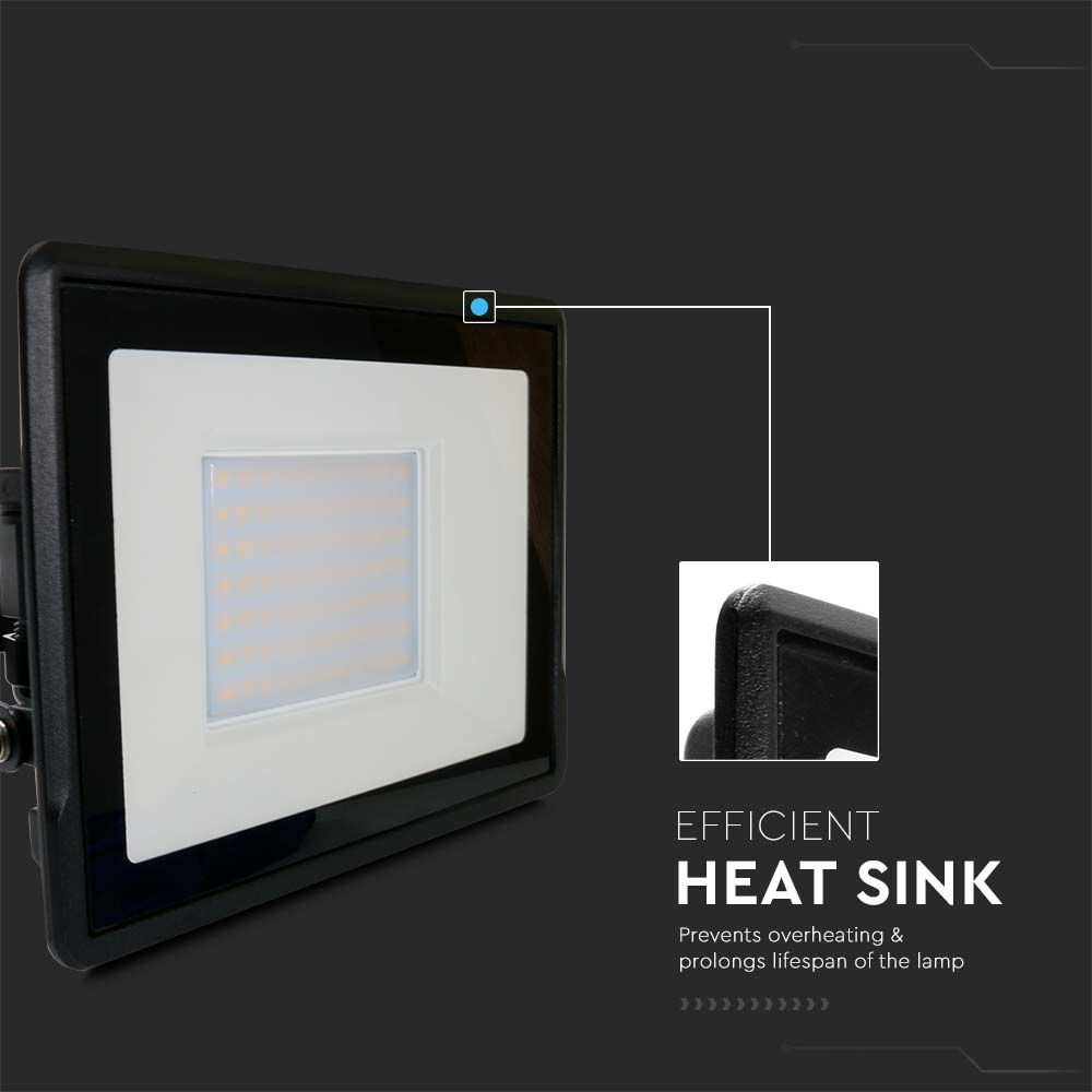 50W LED Floodlight SAMSUNG CHIP Black Body 4000K img 3