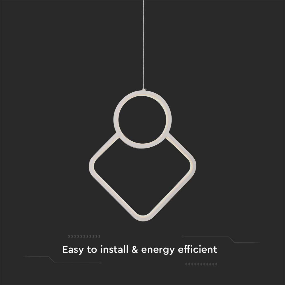 Lampadario LED a Sospensione 12W dal Design Moderno 28x180cm Colore Bianco