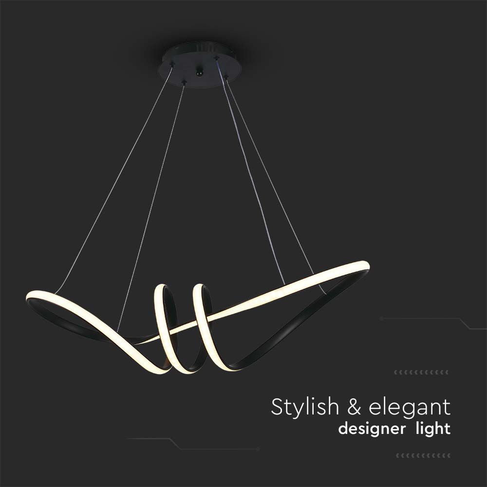 Lampadario LED a Sospensione 24W in Metallo dal Design Moderno 72x30cm Coloro Nero 3000K img 1