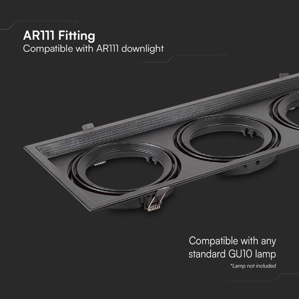 3 x AR111 Fitting Nero