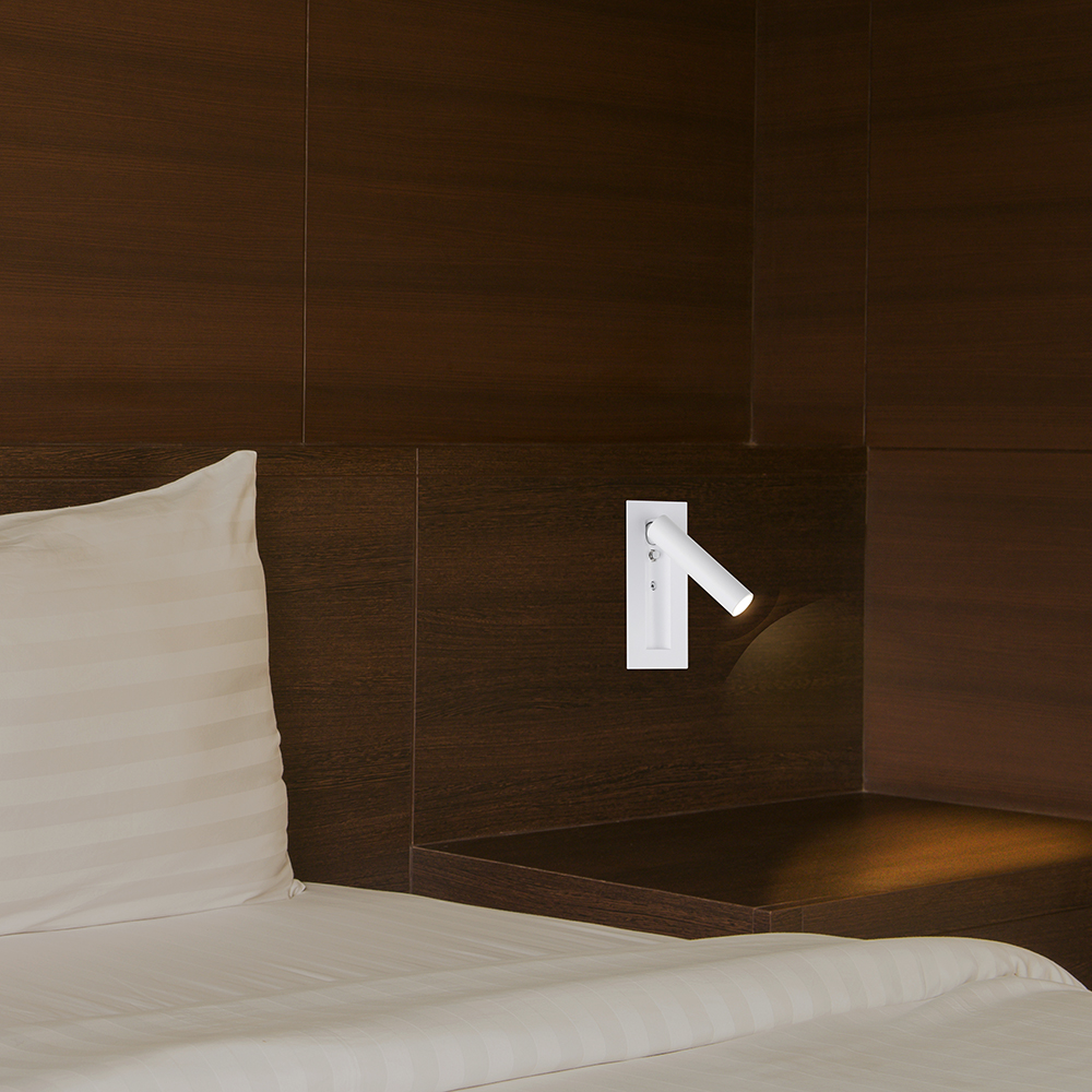 2W LED Bedside Light CREE CHIP Aluminum+PC White Body IP20 3000K