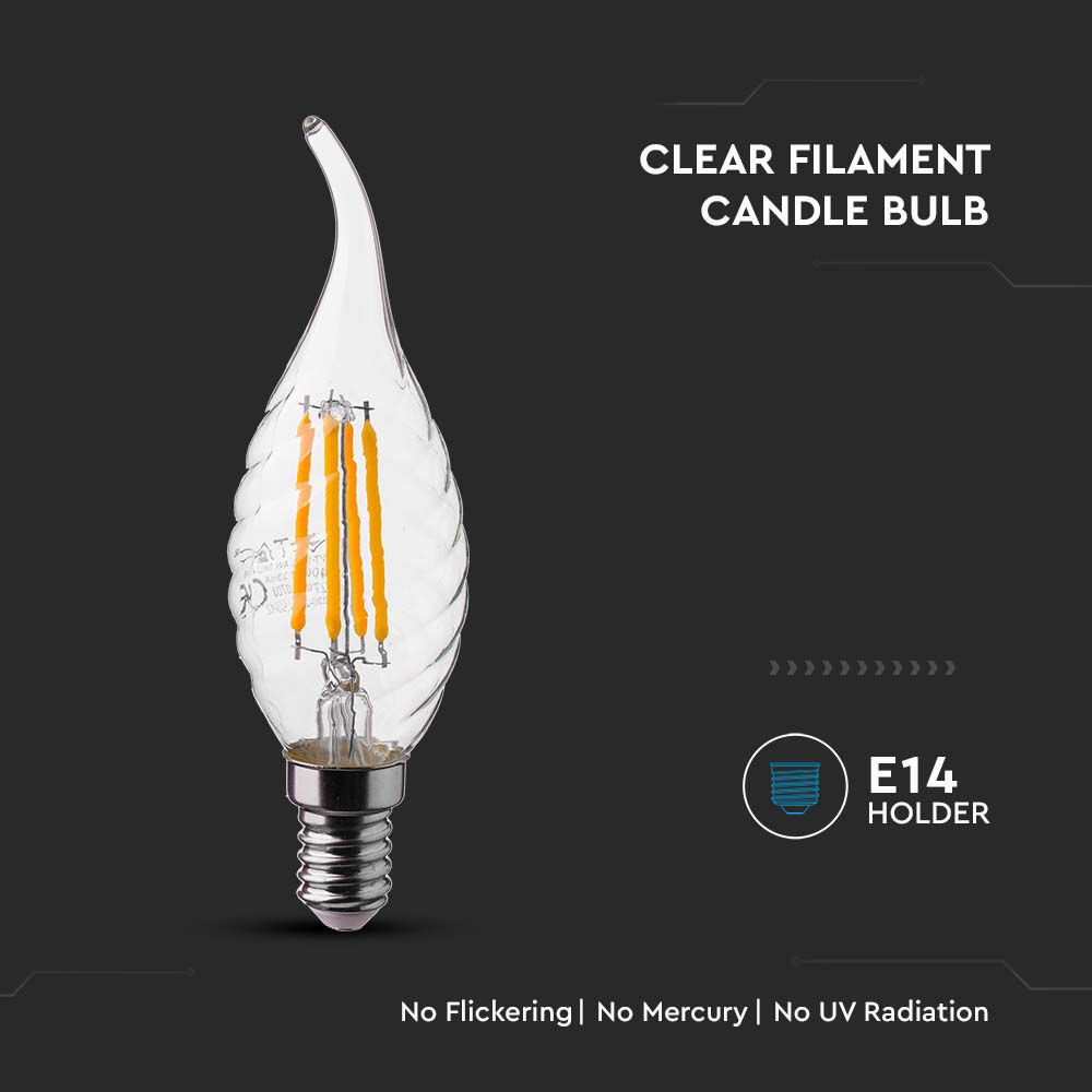 4W Filament E14 Twist Candle Tail 4000K
