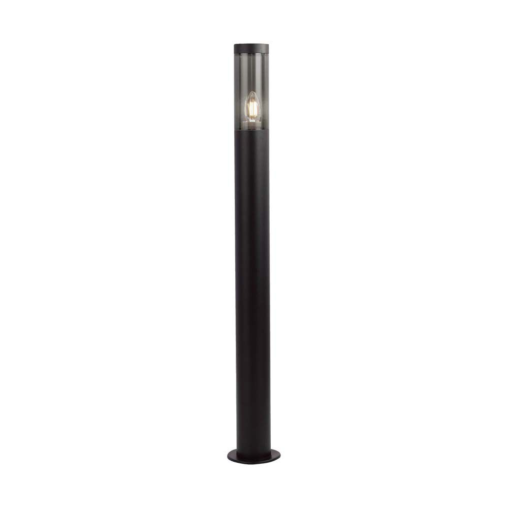 LAMPADA DA GIARDINO E27 (76x119x1000mm) FUMO PLASTICA/SS CORPO NERO IP44