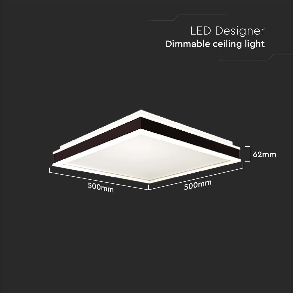 LED Plafoniera di design quadrata nera Dimmerabile