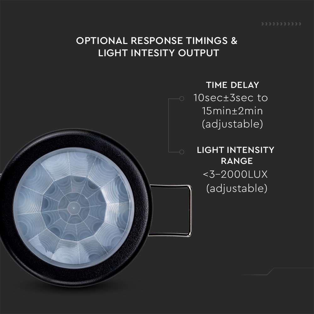 Sensore a soffitto PIR corpo nero img 2