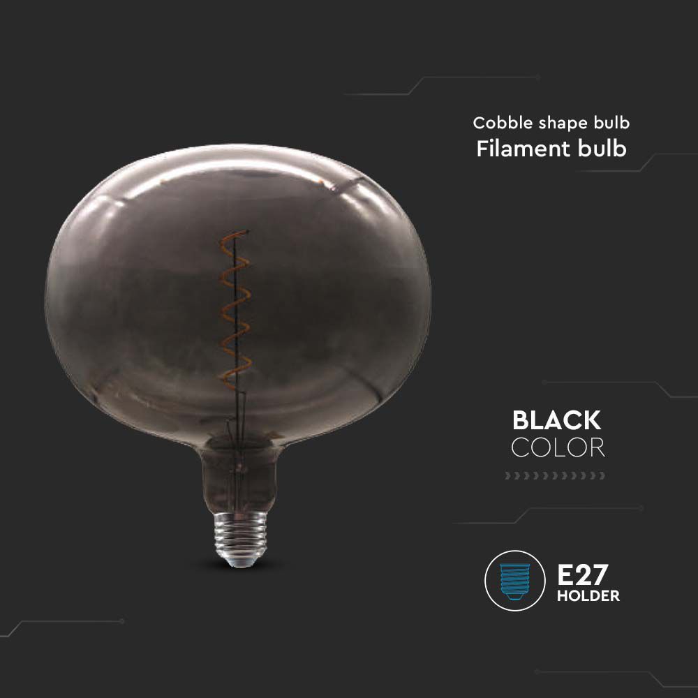 LED Bulb - 4W Filament Cobble Shape Black