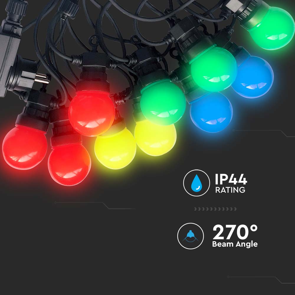 LED String Light 5m. 10 x 0.5W EU Lampadine RGBY img 1