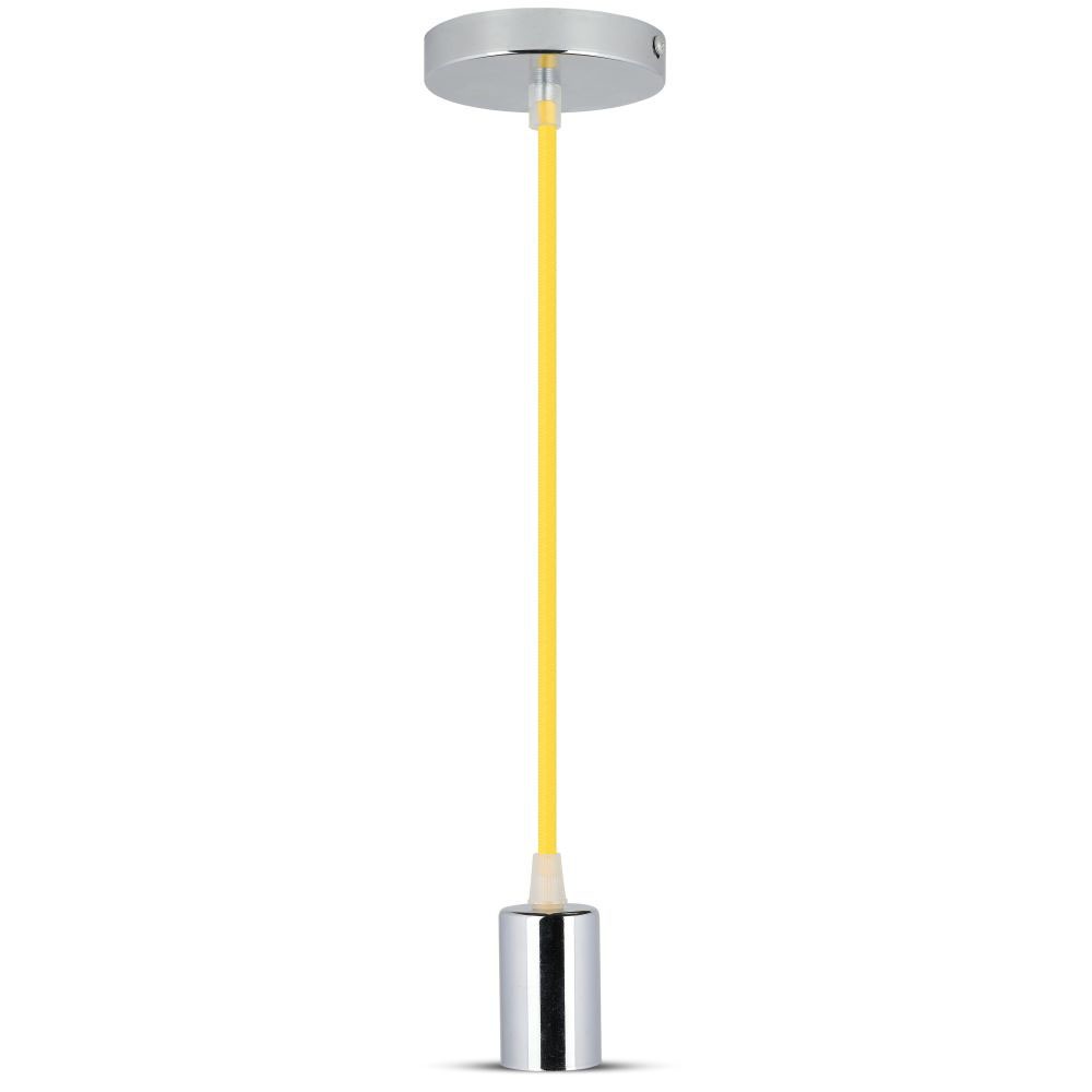 Lampadario con Portalampada Cromo Dome Giallo Chiaro Cavo