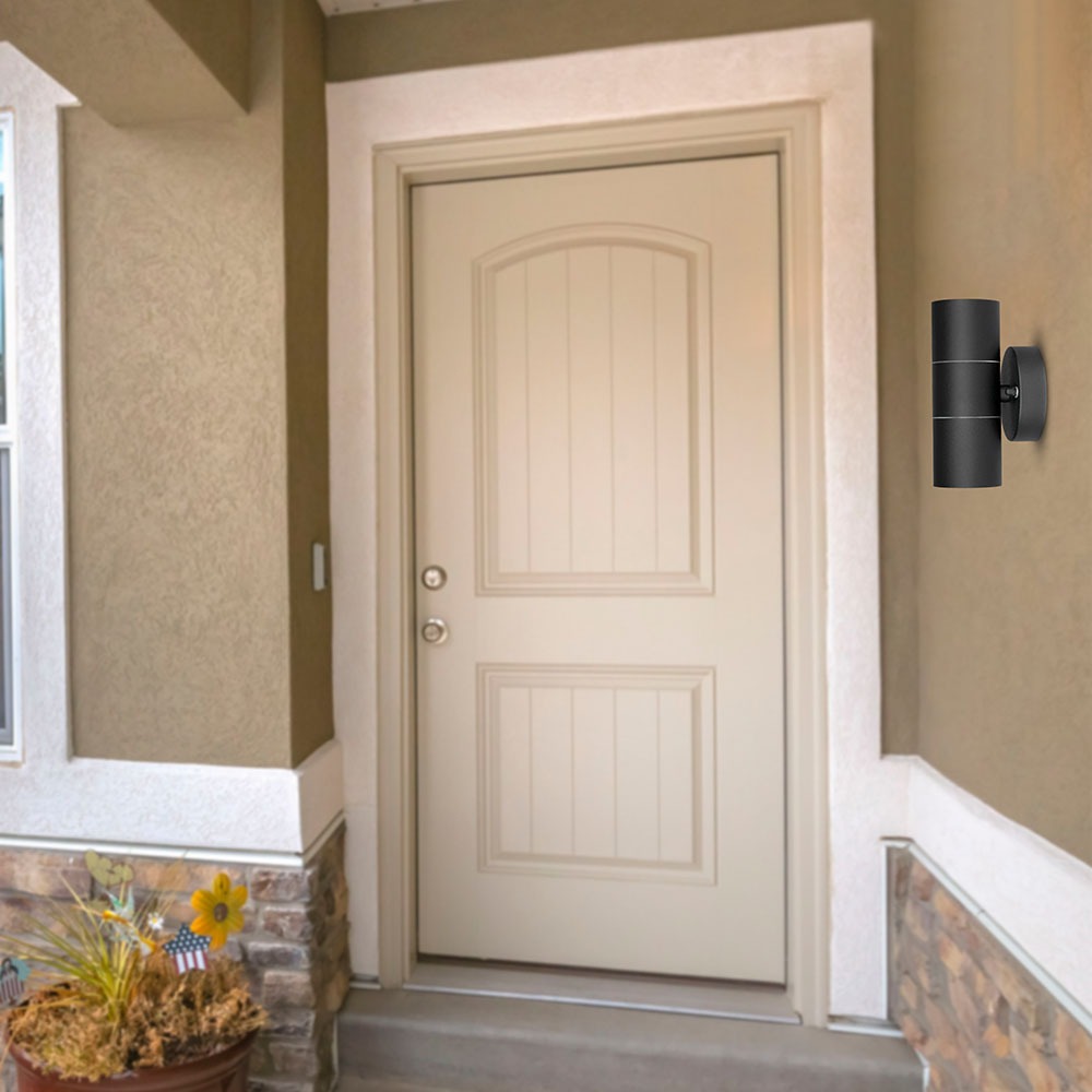 GU10 Wall Fitting Stainless Steel Body Matt Nero IP44 Up Down img 1