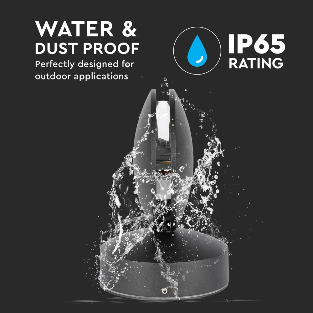 7W corpo nero per parete Bianco caldo IP65 img 1